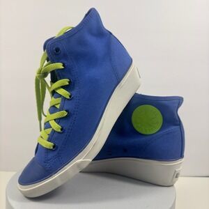 Converse Women High Top Sneakers Canvas Colorblock Blue Green Casual Styles US 7